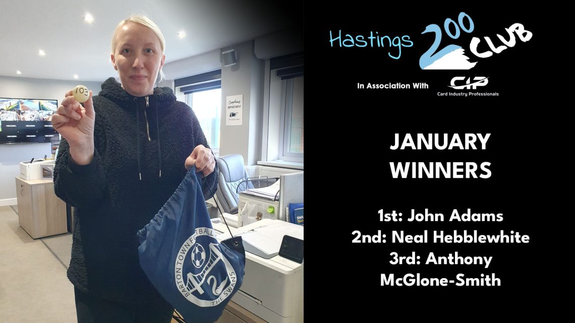 January Winners – Hastings 200 Club in Association with Card Industry Professionals